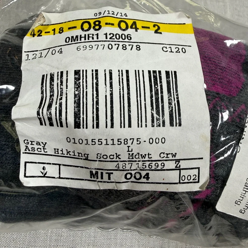 LL Bean Unisex Large Wool Blend Midweight Ascent Hiking Socks Point6 2 Pack‎ USA